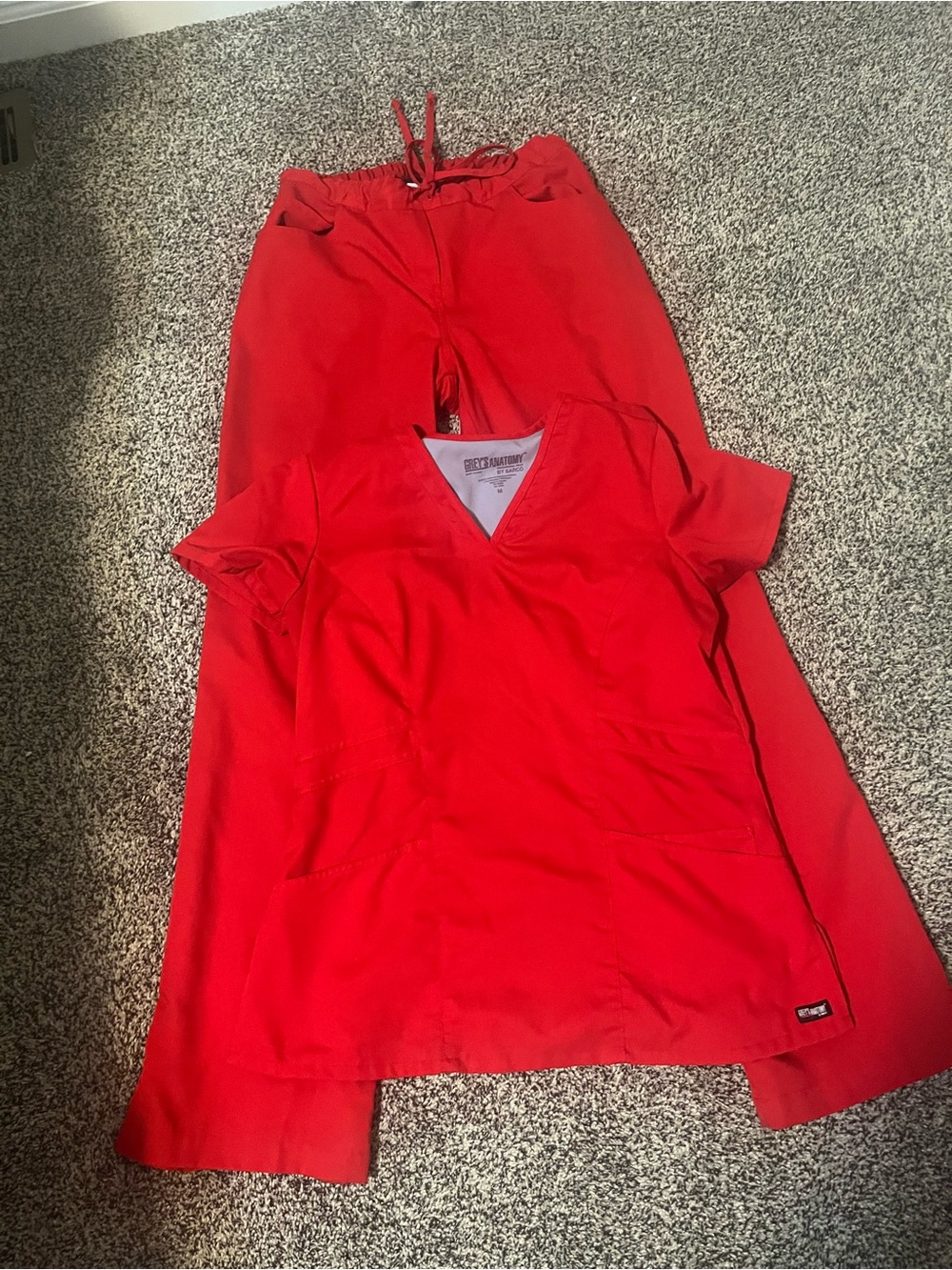 Grey’s Anatomy Red Women's Scrub Set